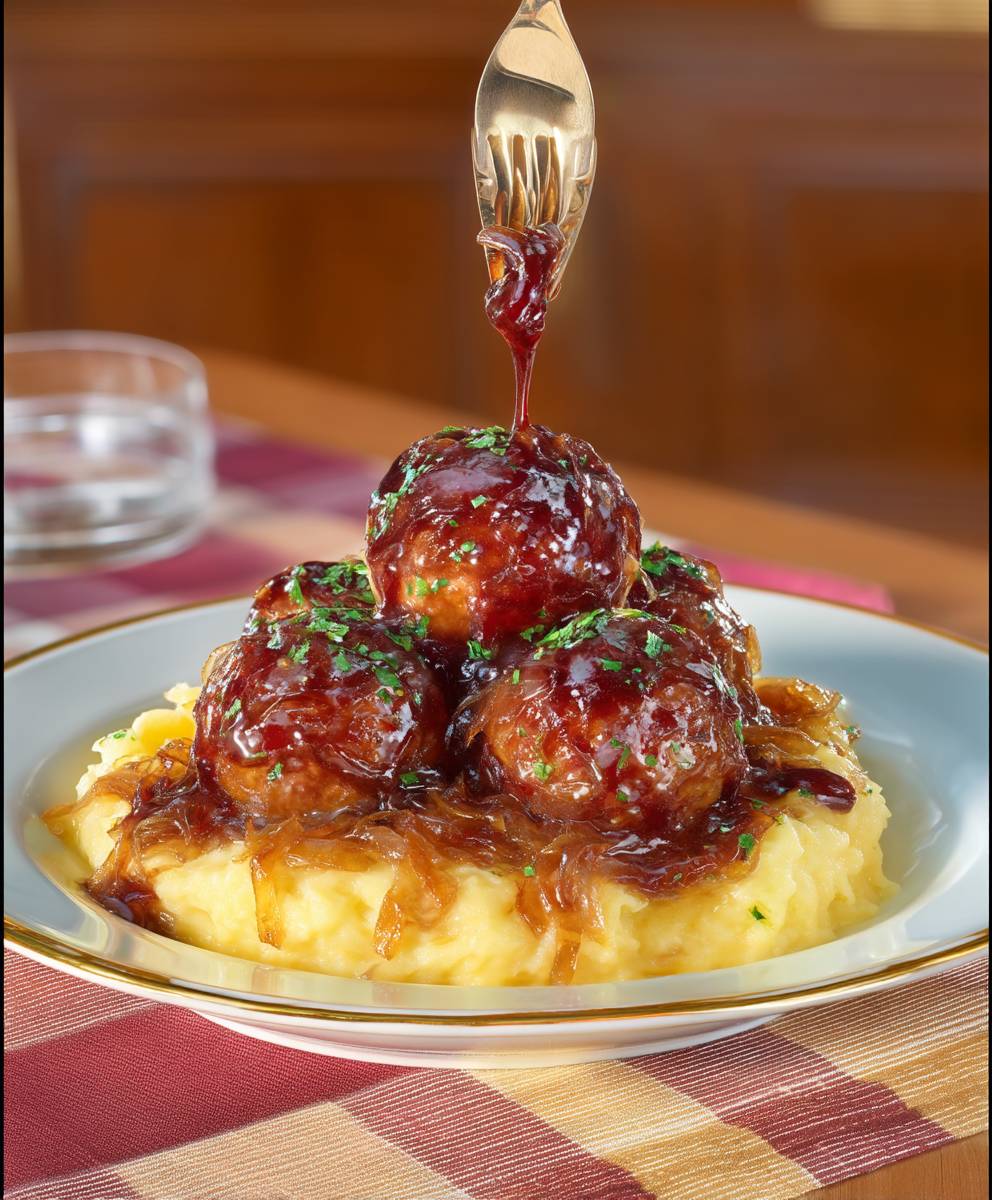 Crock Pot French Onion Meatballs