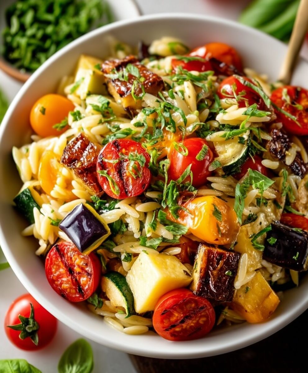 Roasted Vegetable Orzo Dinner